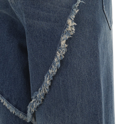 Spiral Cut Washed Jeans