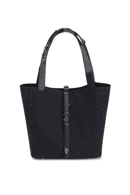 Travel Bucket Bag – Black Denim