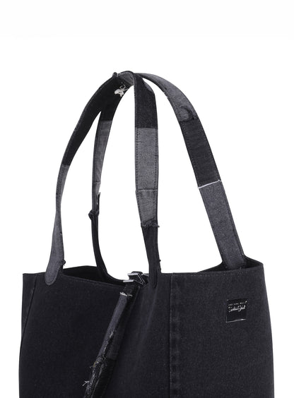 Travel Bucket Bag – Black Denim