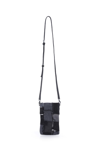 Phone Holder Bag –  Multi Denim Black