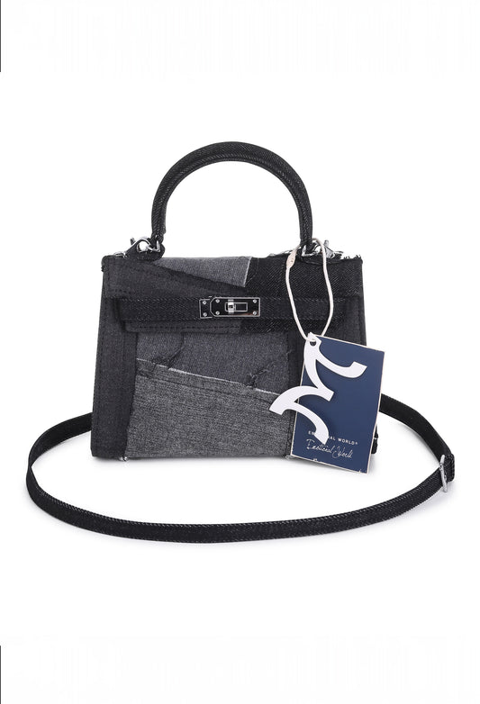 Shoulder Bag (19cm) – Multi Denim Black