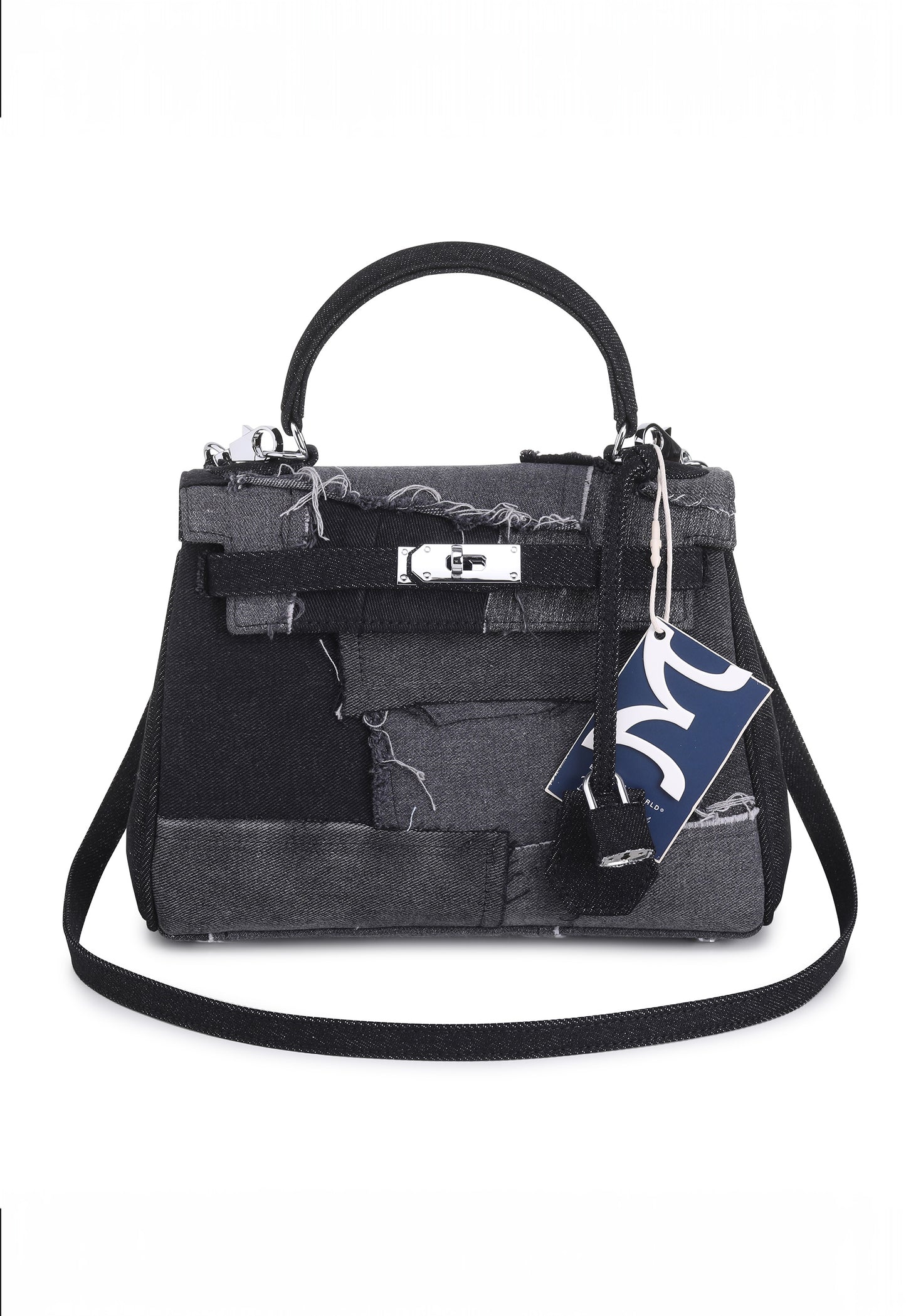 Shoulder Bag (25cm) – Multi Denim Black