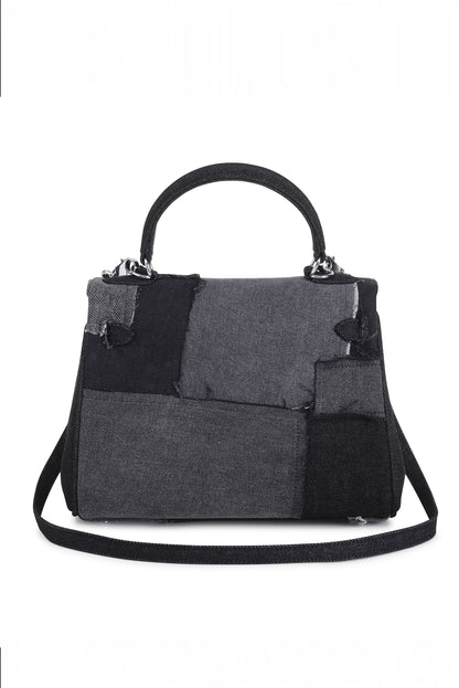 Shoulder Bag (25cm) – Multi Denim Black