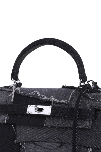 Shoulder Bag (25cm) – Multi Denim Black