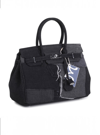 Travel Bag (30cm) – Multi Denim Black