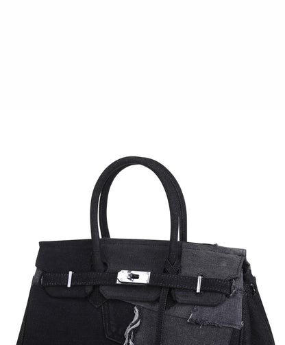 Travel Bag (30cm) – Multi Denim Black