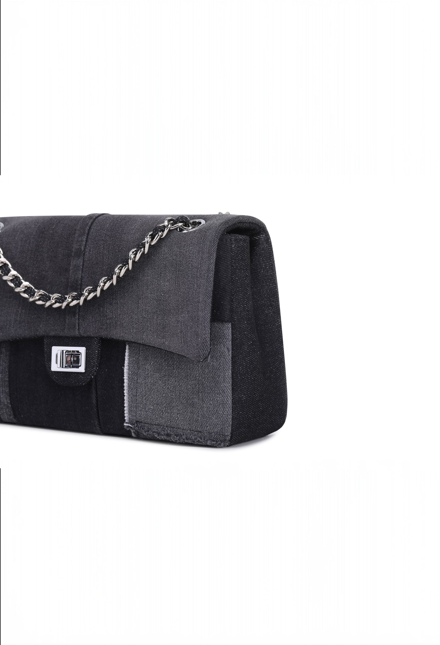 Chain Bag (Medium) – Multi Denim Black