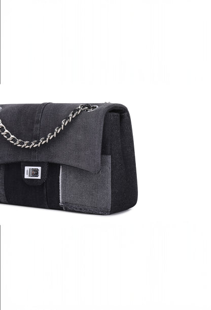 Chain Bag (Medium) – Multi Denim Black