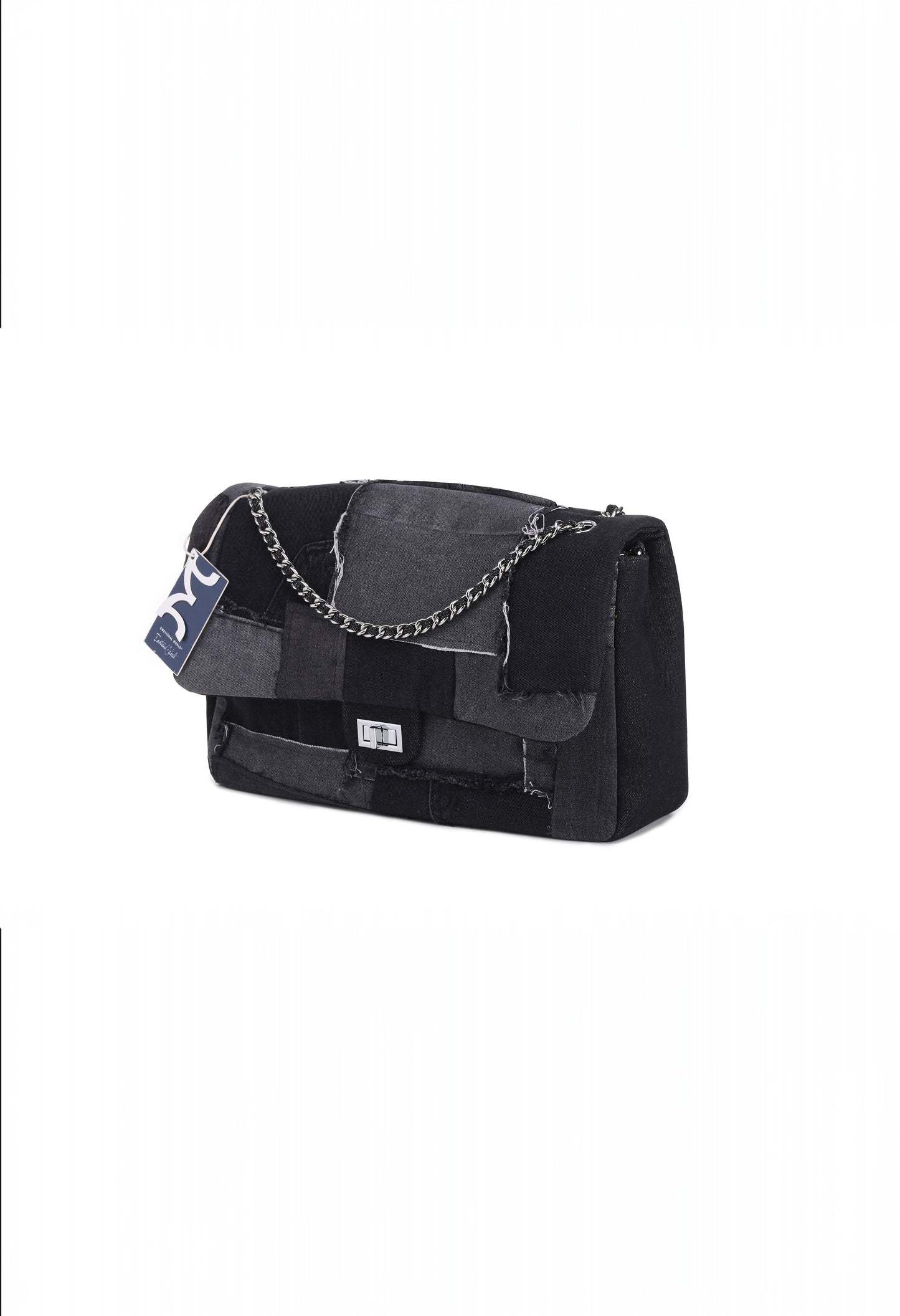 Chain Bag (Large) – Multi Denim Black