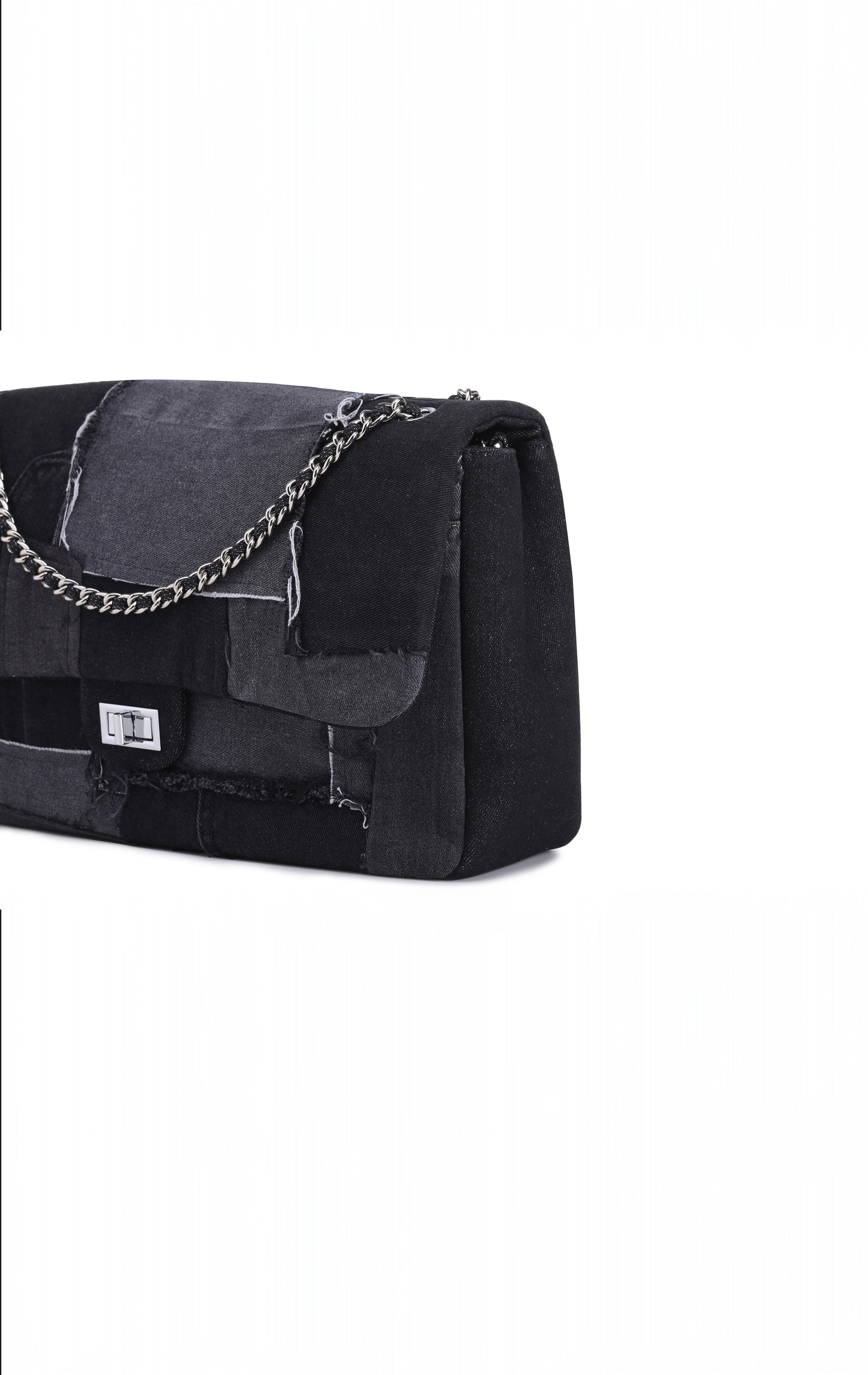 Chain Bag (Large) – Multi Denim Black