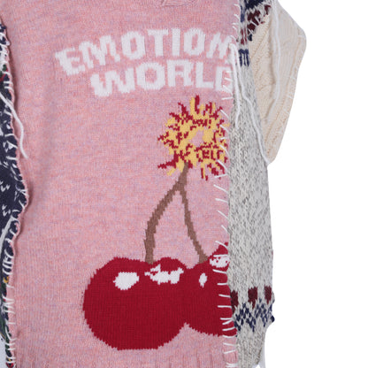 EMOTIONAL WORLD X DISCOVERED CHERRY BOMB REMAKE KNIT VEST