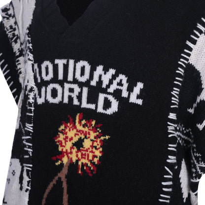 EMOTIONAL WORLD X DISCOVERED CHERRY BOMB REMAKE KNIT VEST