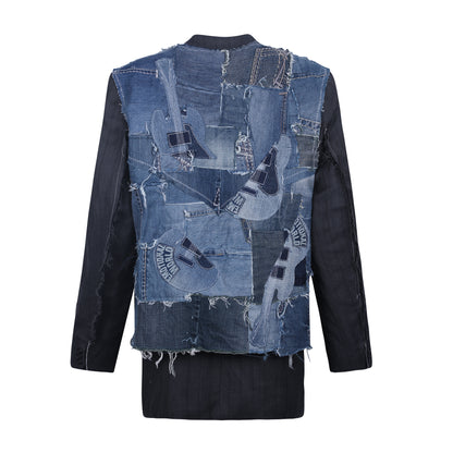 EMOTIONAL WORLD X DISCOVERED MULTI DENIM REMAKE BLAZER