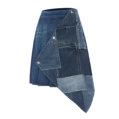 Emotional World-Patchwork Denim Skirt