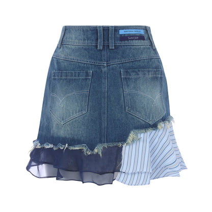 Emotional World-Patchwork Mini Skirt