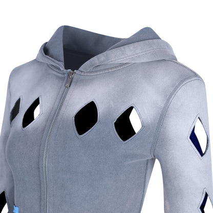 Emotional World-Rhombic Cutout Zip Up