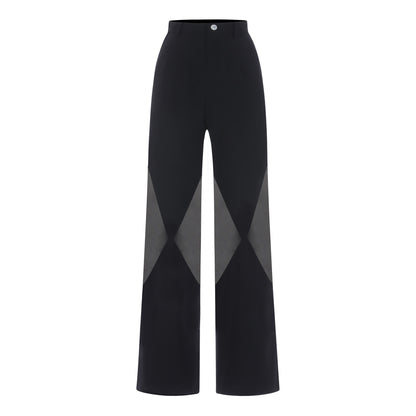 Emotional World-Rhombic Patch Suit Pants