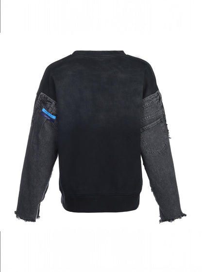 Patchwork Crewneck – Black