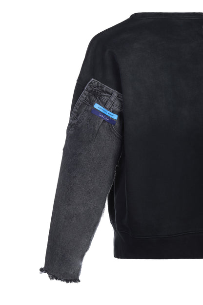 Patchwork Crewneck – Black