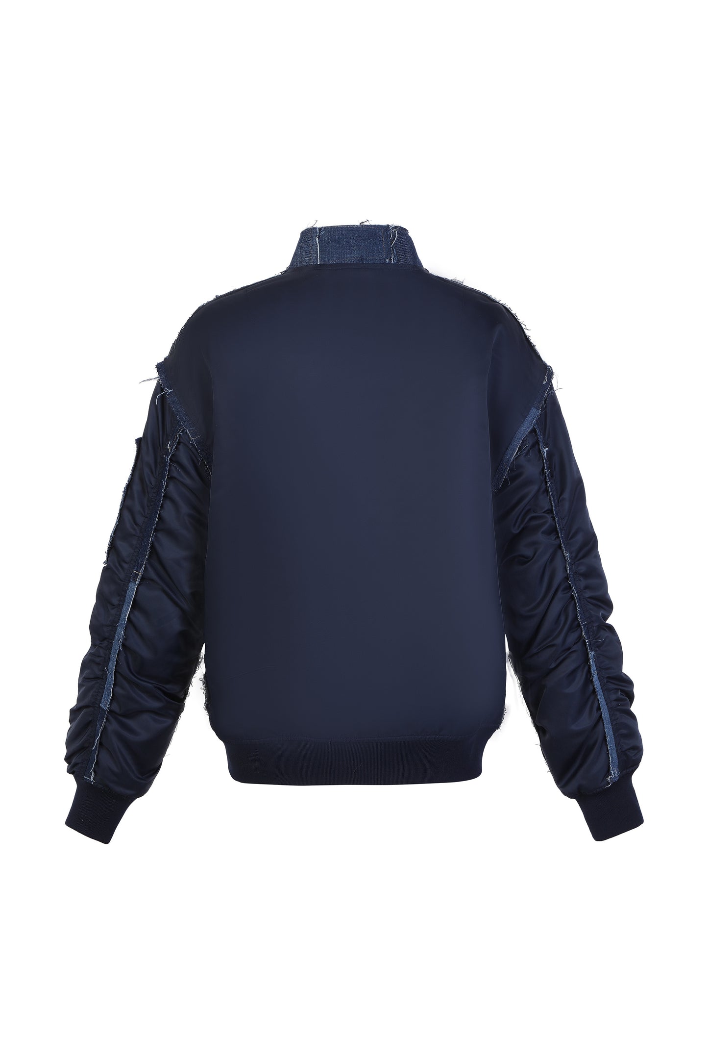 Patchwork Bomber Jacket – Indigo