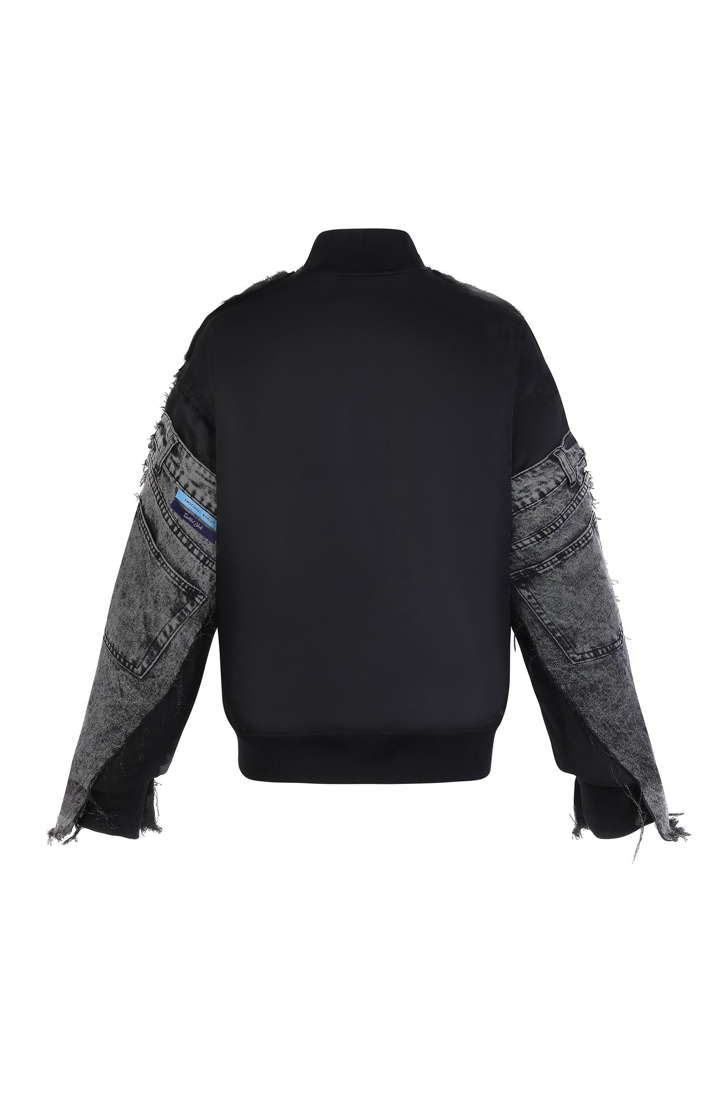 Patchwork Bomber Jacket – Black