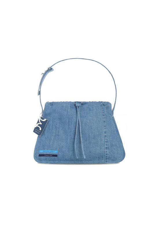 Drawstring Shoulder Bag – Denim