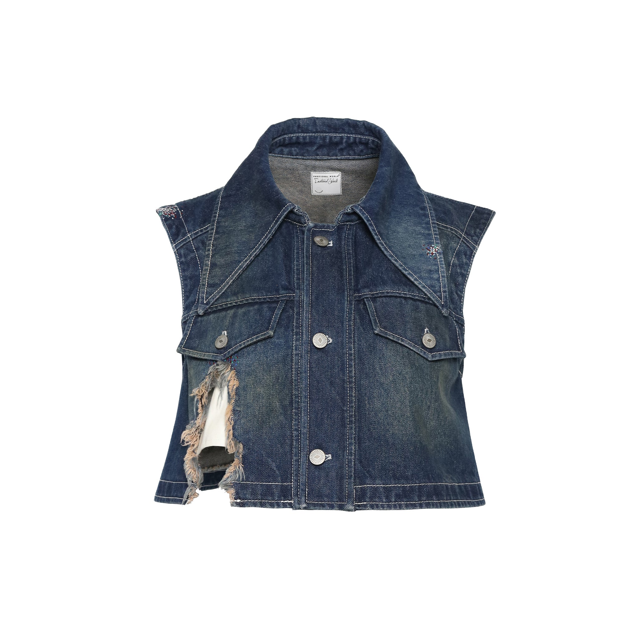 Denim cut hot sale off vest